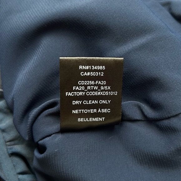 For Love And Lemons Lula Mini Dress Ruched Ruffle Navy Blue Dot Long Puff Sleeve - Picture 14 of 16